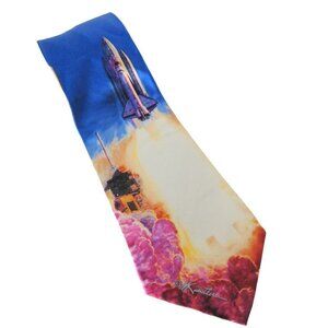 Mort Kunstler Columbia Space Shuttle Silk Necktie